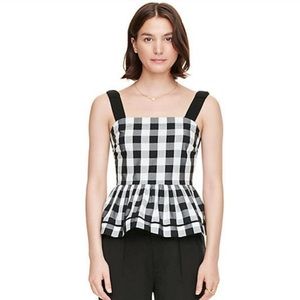 Kate Spade | Broome Street Gingham Peplum Top